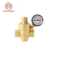 Brass Lead-free Adjustable 1/2 15mm Water Pressure Reducer Reducing Valve with Pressure Gauge Bar/Psi HS918