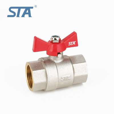 STA.1017 1/2"-2"  inch ball valves for water Butterfly Handle cw617n BSP threaded forged brass ball valve