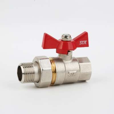 STA.1020 new products 1/2"-1" inch ball valves for water Butterfly Handle cw617n BSP threaded forged brass ball valve