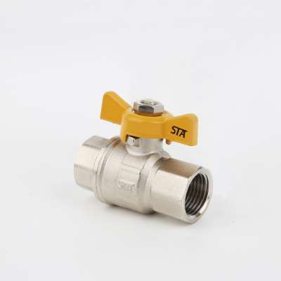 STA.1052 china suppliers 3/8" 1" inch Female Thread BSPT naturalgaspipe fittings with butterfly handle brass gas valve